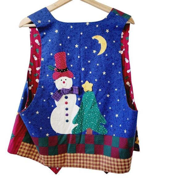 Handmade Christmas/Santa/Snowman/Noel/Tree Holiday Festive Vest Needs Completed - Picture 4 of 6